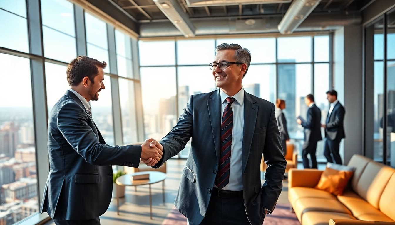 Headhunter Schweiz vermittelt Talente in einem modernen Büro mit hellen Fensterfronten.