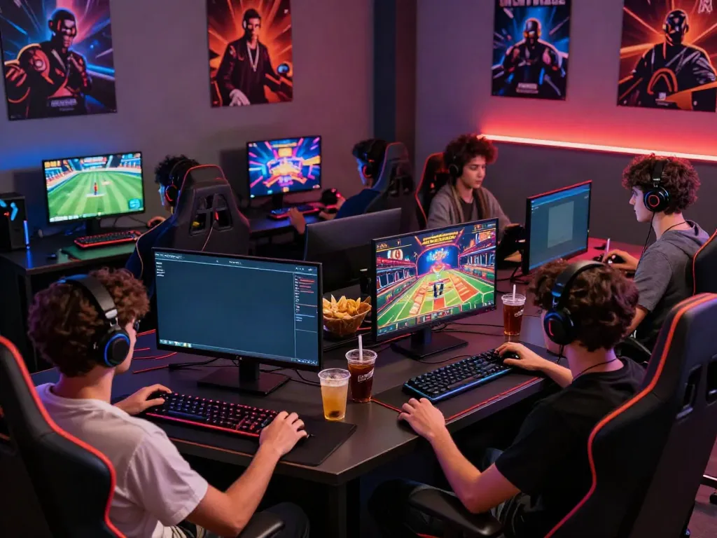 Engaging online gaming scene with players enjoying da88 casino and sports games.