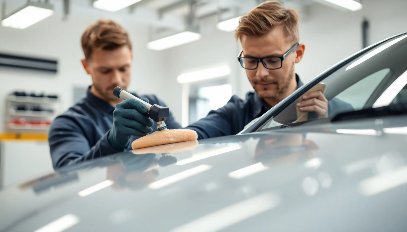 Autoaufbereitung für Leasingrückgabe mit professioneller Fahrzeugreinigung in Aktion.
