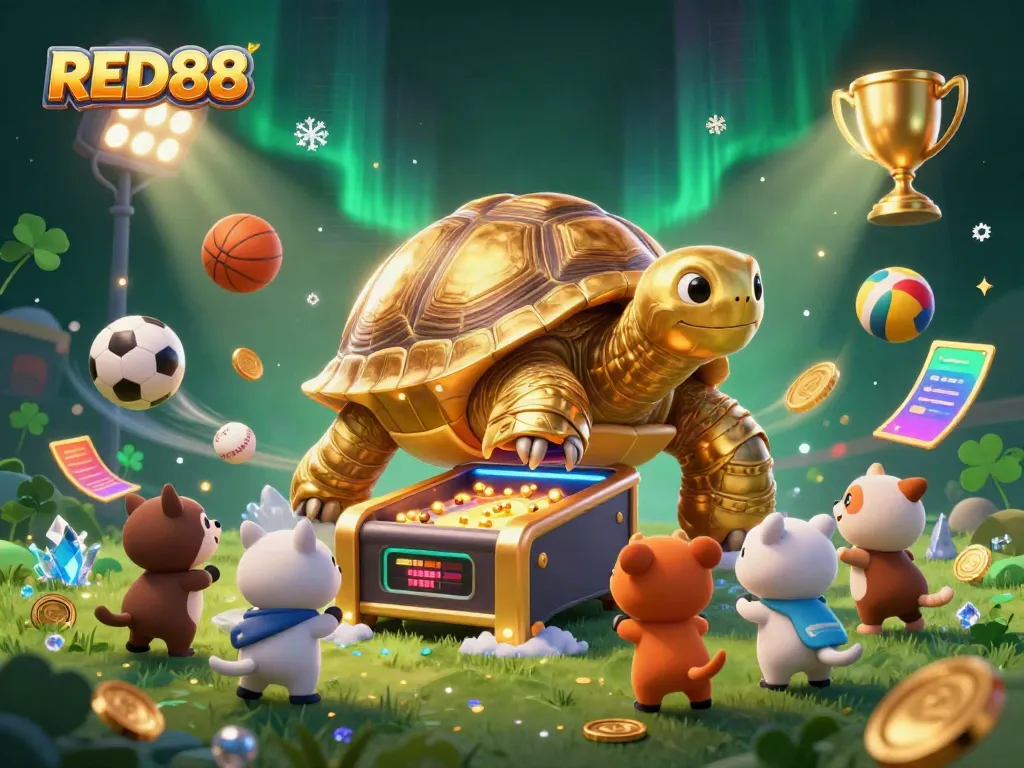 Experience thrilling gaming moments at RED88 with exciting animated characters and vibrant casino elements.