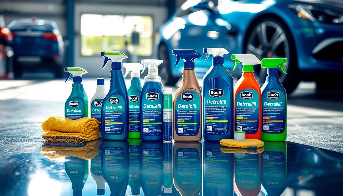 Koch Chemie Produkte in einem professionellen Fahrzeugpflege-Setup zeigen ihre Qualität und Effizienz.